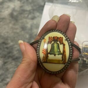 Vintage Liberty Bell Cuff Bracelet